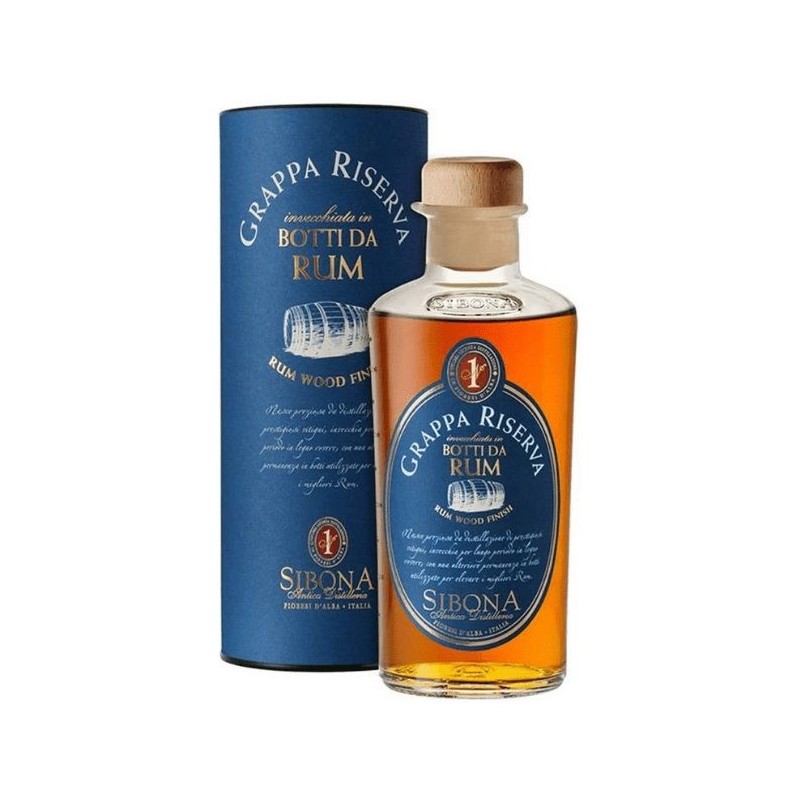 Grappa Sibona Botti Rum 50 cl astuccio a cilindro