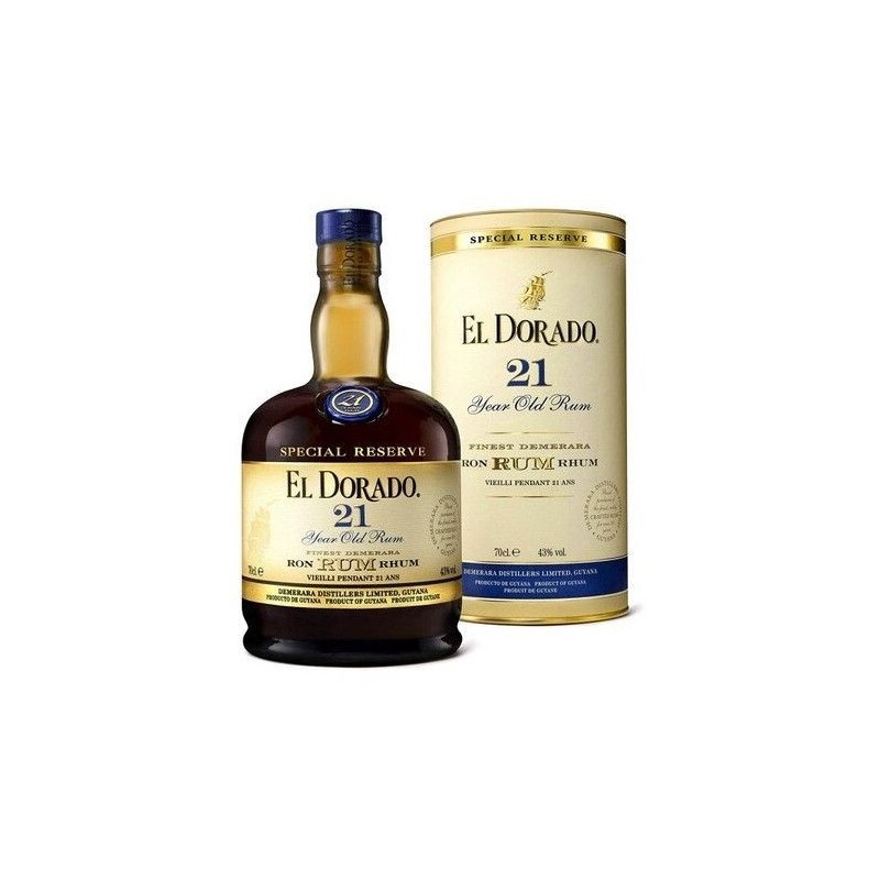 Rum El Dorado 21 anni 70 cl 43% con cilindro regalo