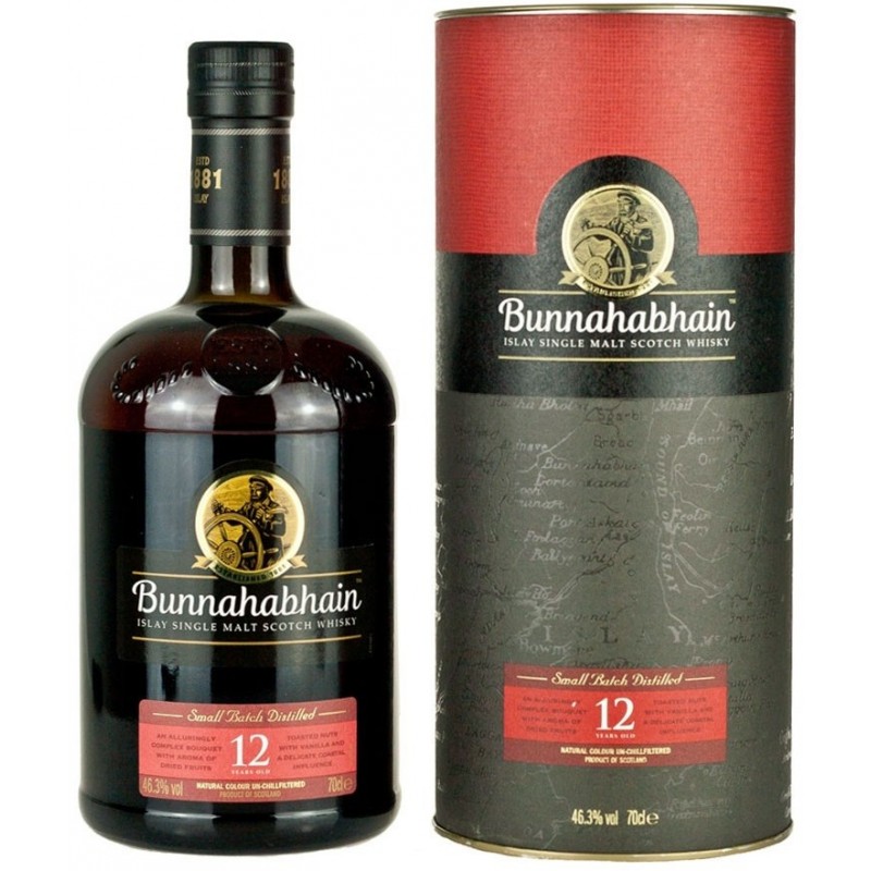 Whisky Bunnahabhain 12 years 70 cl cilindro regalo