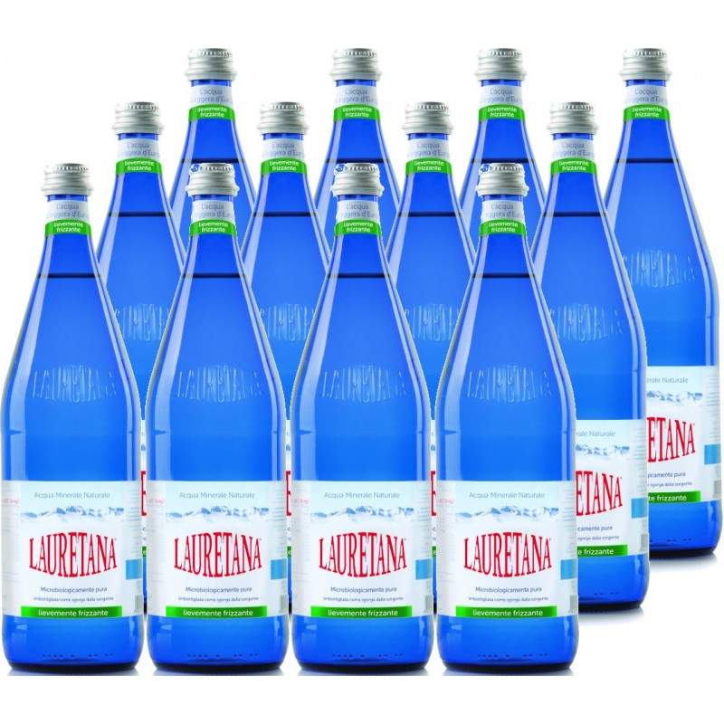 Acqua Lauretana 1 L x 12 bt leggermente frizzante in vetro a rendere con tappo a vite VAR