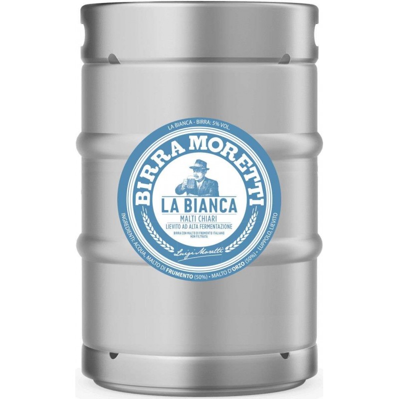 Fusto birra Moretti bianca 20 lt, attacco a baionetta, VAR