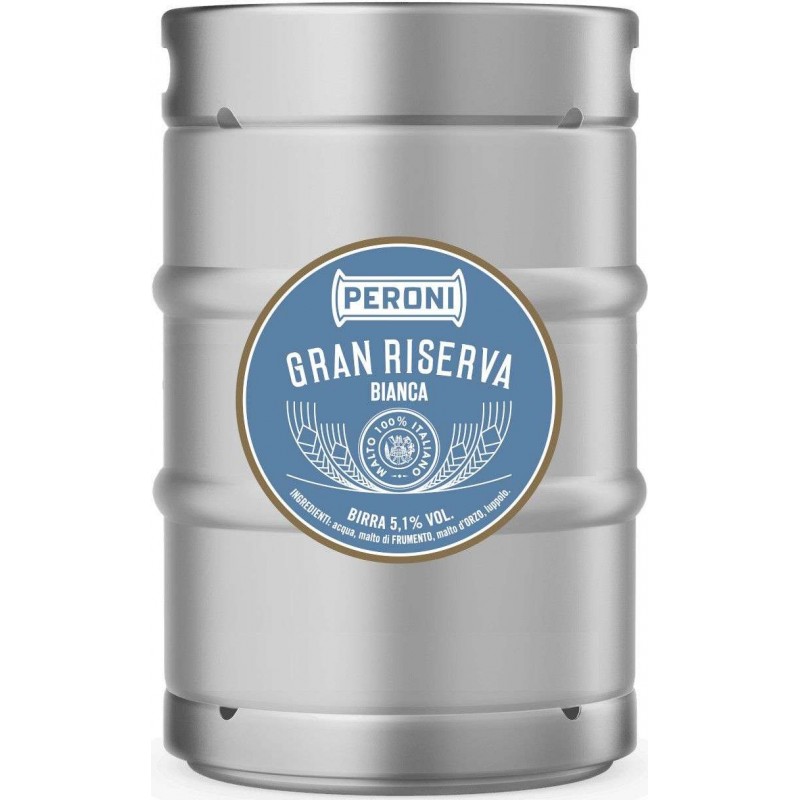 Fusto birra Peroni Gran Riserva Bianca 16 lt, weiss / weizen, attacco a baionetta, VAR