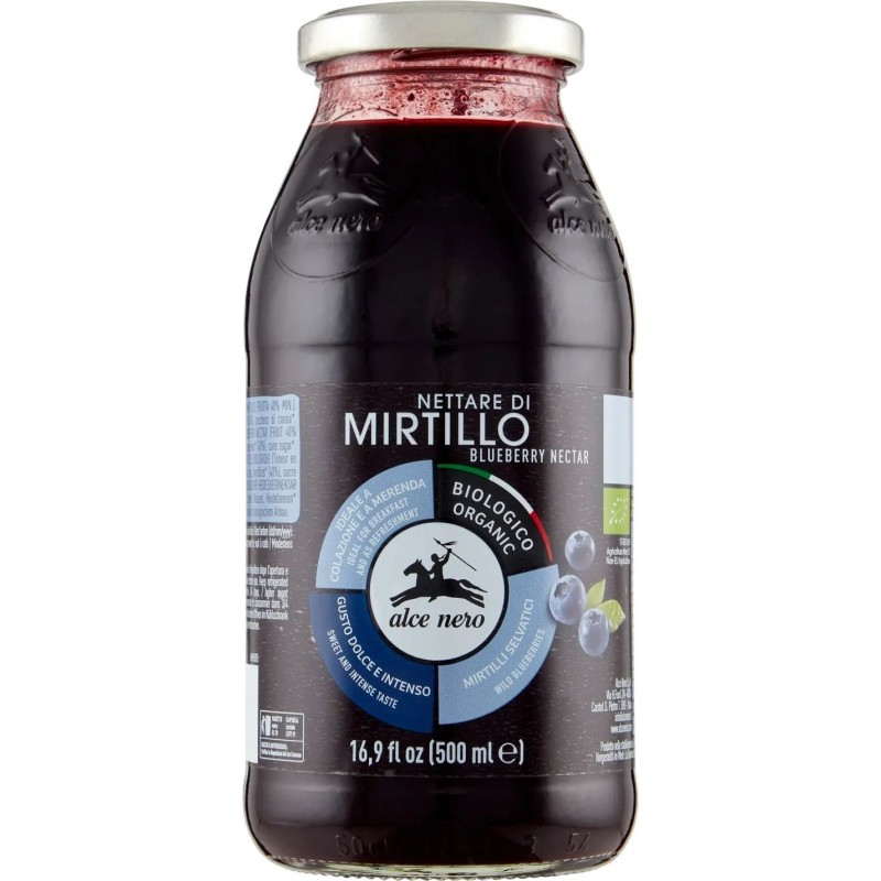 Succo di frutta Alce Nero Nettare mirtillo 40% biologico 500 ml - vetro