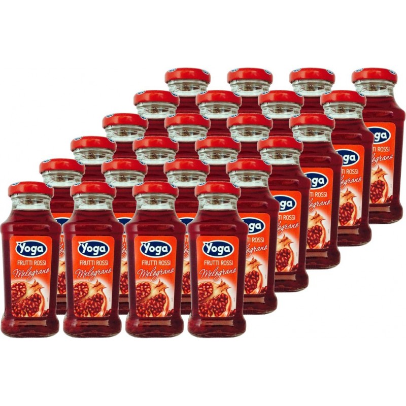 Succo di frutta Yoga Bar Classic Melograno e frutti rossi 200 ml x 24 pz in bottiglietta di vetro a perdere VAP