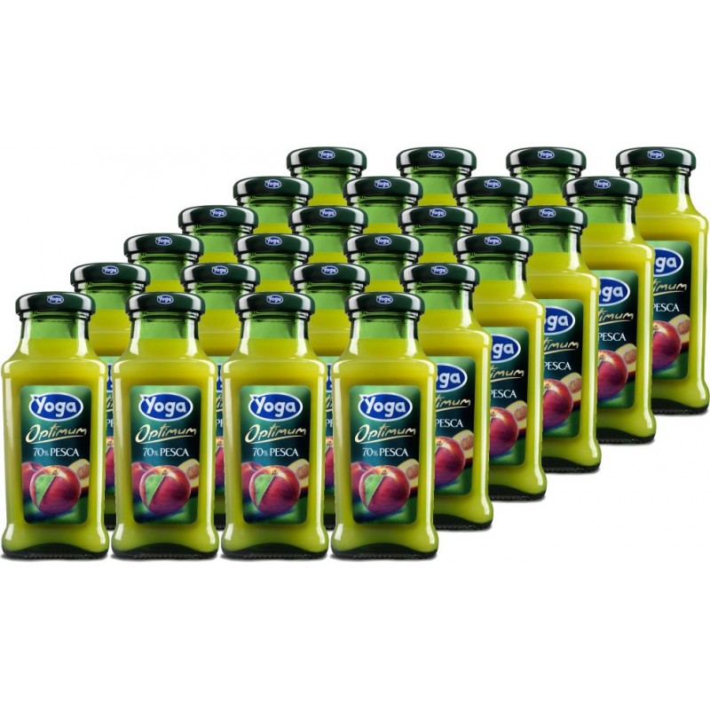 Succo di frutta Yoga Bar Optimum Pesca Italiana 200 ml x 24 pz in bottiglietta di vetro a perdere VAP