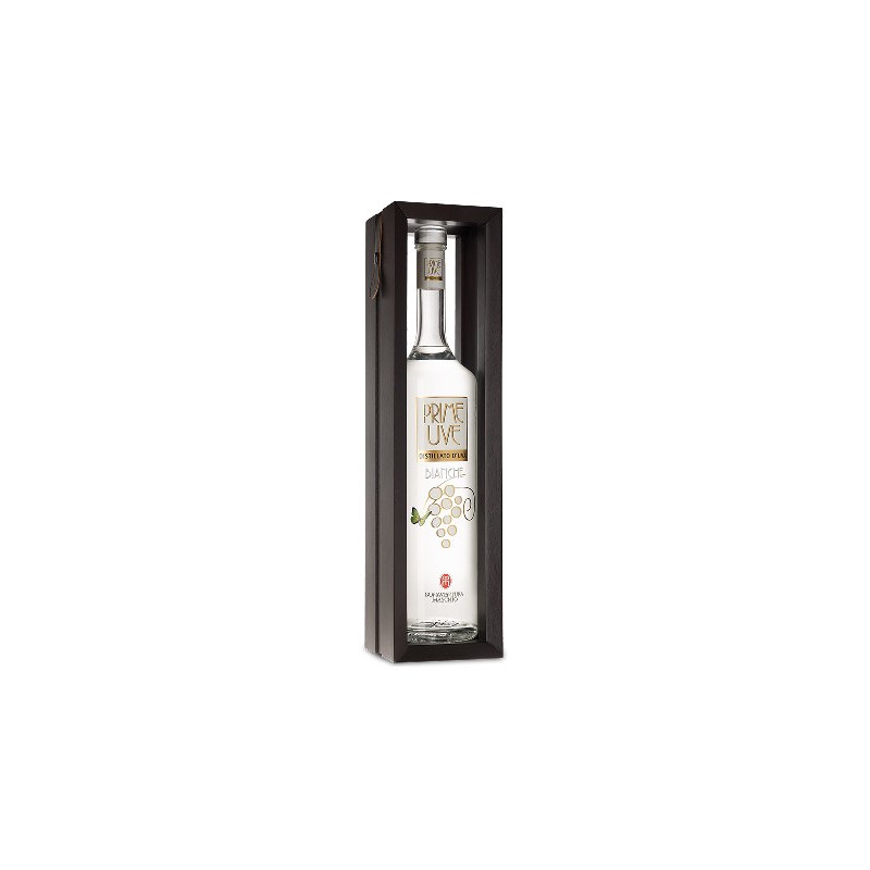 Acquavite Prime Uve Bianche 300 cl cassetta in legno Bonaventura Maschio