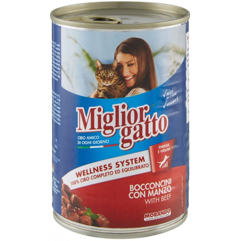 Scatolette gatto Miglior Gatto 405 g bocconcini manzoi