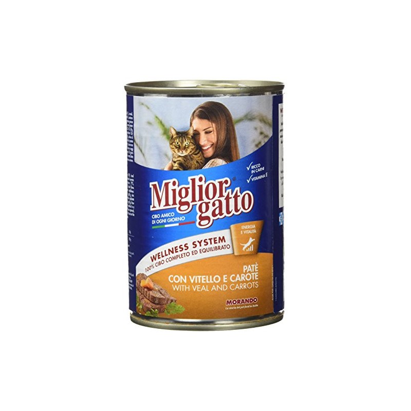 Scatolette gatto Miglior Gatto 405 g patè vitello e carota