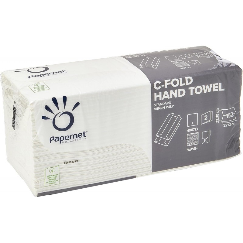 Asciugamano A C Papernet 152 pz 2 veli 23x33 tovaglioli per dispenser bagno Horeca