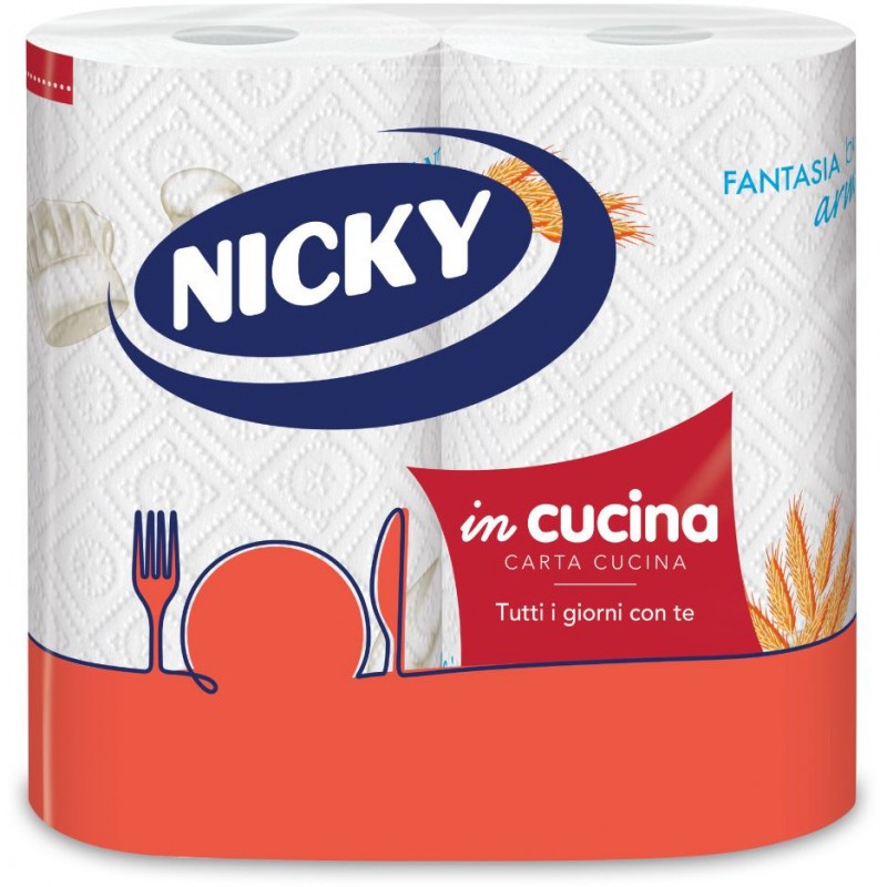 Asciugoni Nicky cucina decorato 2 rotoli