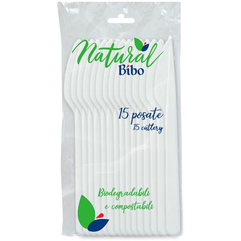 Coltelli Bibo natural 15 pz biodegradabili compostabili
