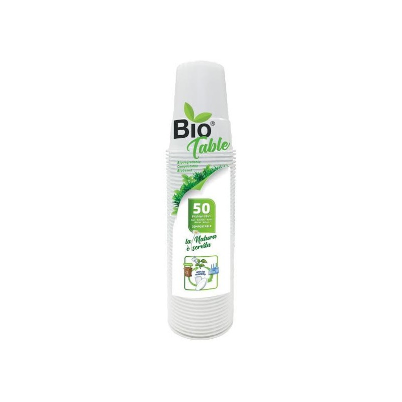 Bicchieri Bio Table 200 cc 50 pz biodegrabile compostabili