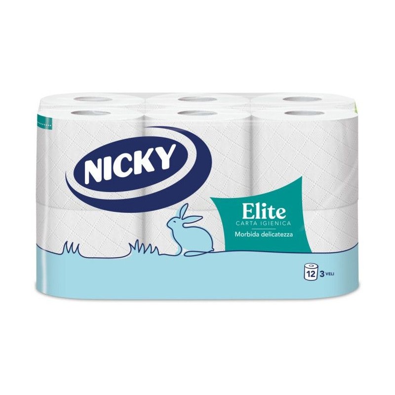 Carta igienica Nicky Elite 12 rotoli 3 veli