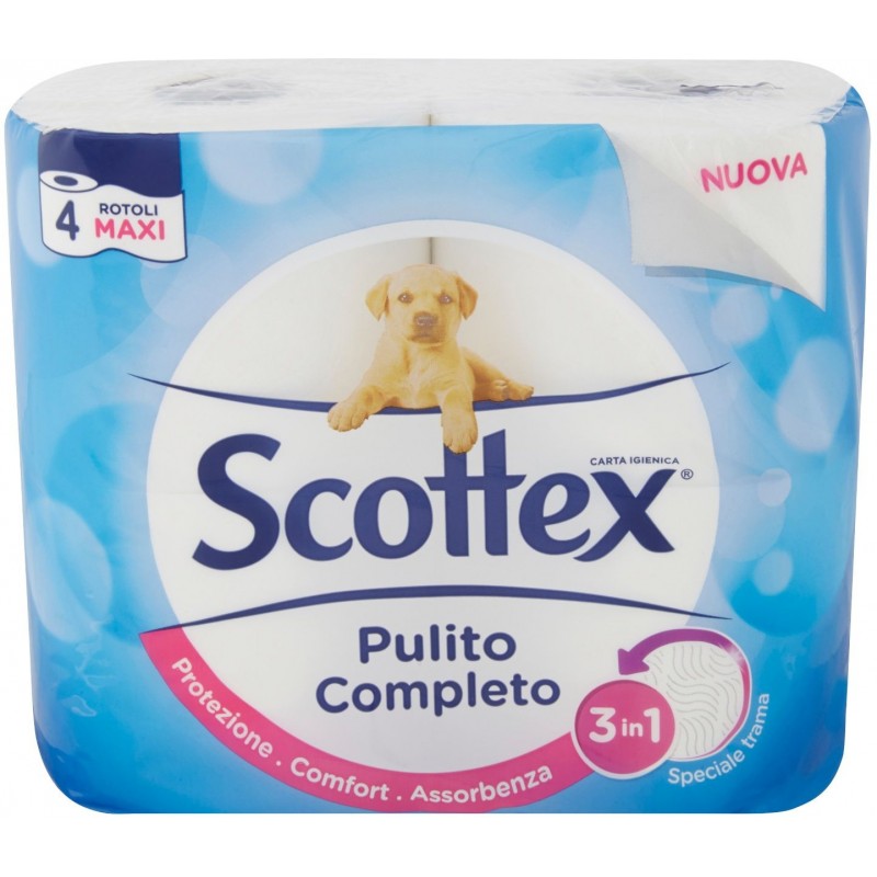 Carta igienica Scottex Pulito Completo 4 rotoli