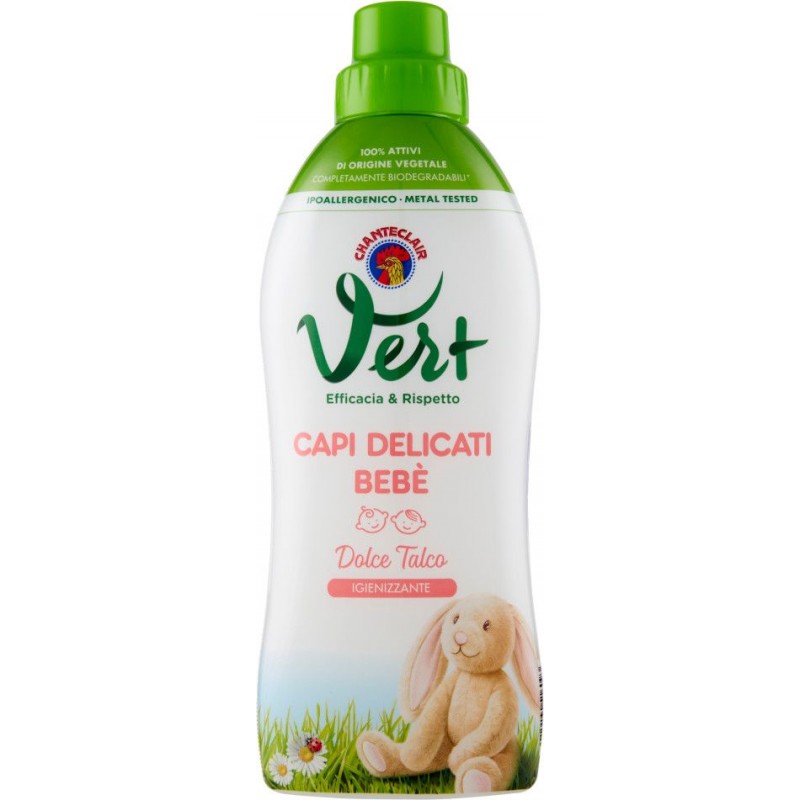 Detersivo bucato Chanteclair Vert 750 ml capi delicati e bebè 'Dolce Talco' igienizzante per neonati