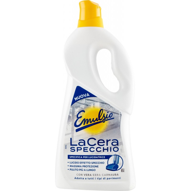 Cera Emulsio LaCera Specchio 725 ml specifica per lucidatrice protezione ricca di pregiata cera carnauba naturale