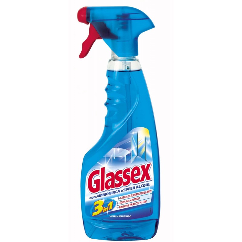 Glassex 500 ml con ammoniaca e speed alcool spray vetri e multiuso