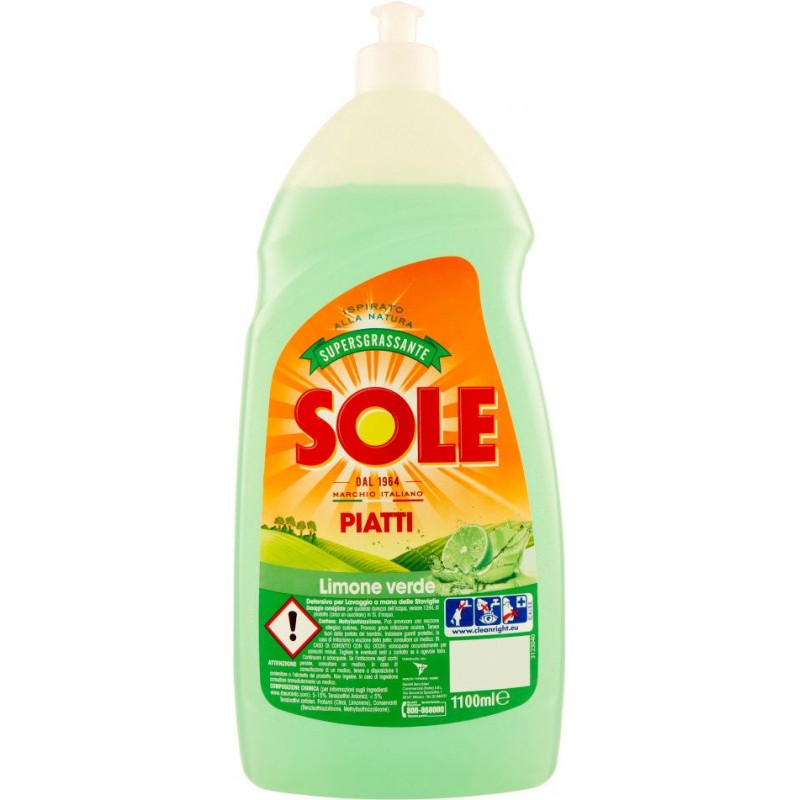 Detergente piatti Sole Limone verde 1100 ml supersgrassante