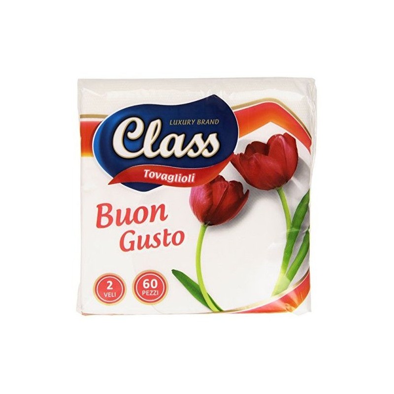 Tovaglioli Class 2 veli 33x33 pz.60 bianchi