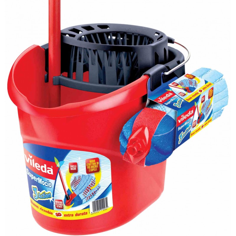 Kit SuperMocio 3 action Vileda secchio + mocio + bastone