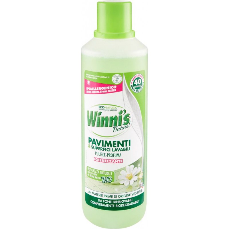 Winni's Pavimenti igienizzante aloe vera 1000 ml 40 lavaggi ecodetergente