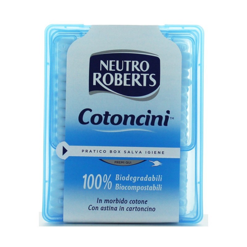 Cotton fioc Neutro Roberts 260 pz cotoncini 100% biodegradabili ciocompostabili