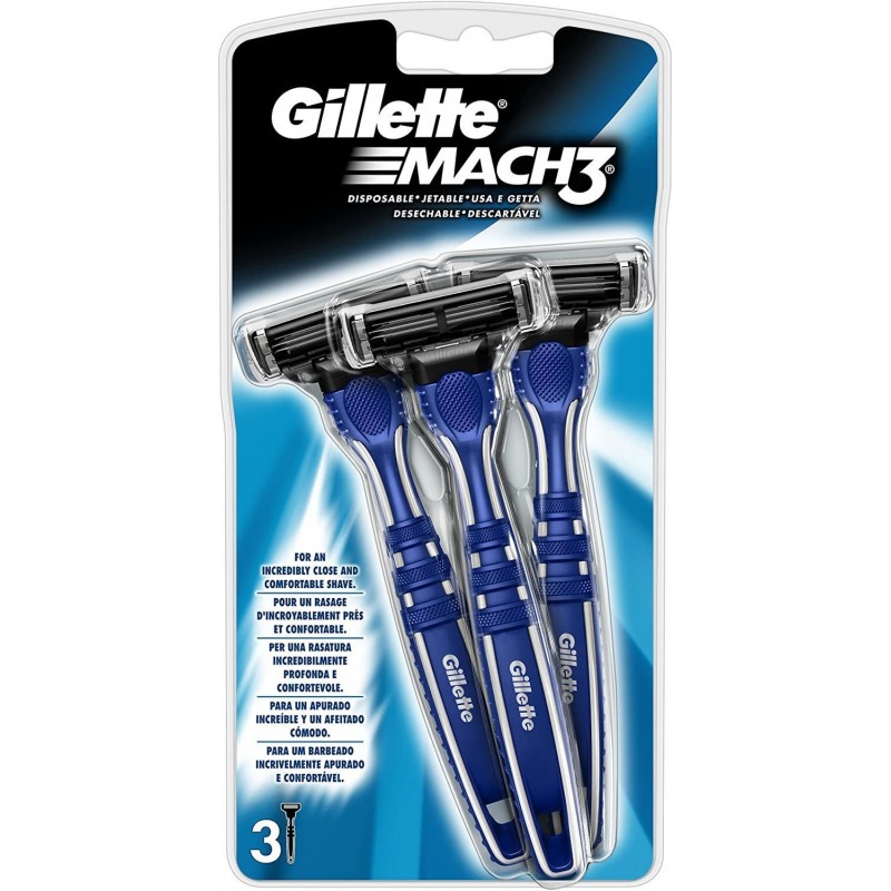 Lamette da barba Gillette Mach3 3 pz usa e getta