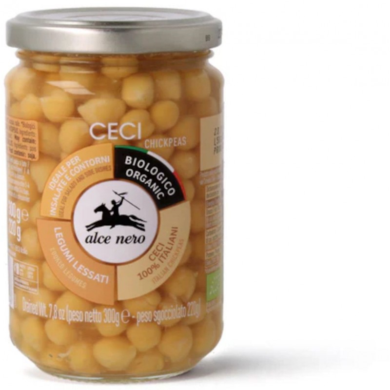 Alce Nero Ceci lessati biologici 300 g vetro