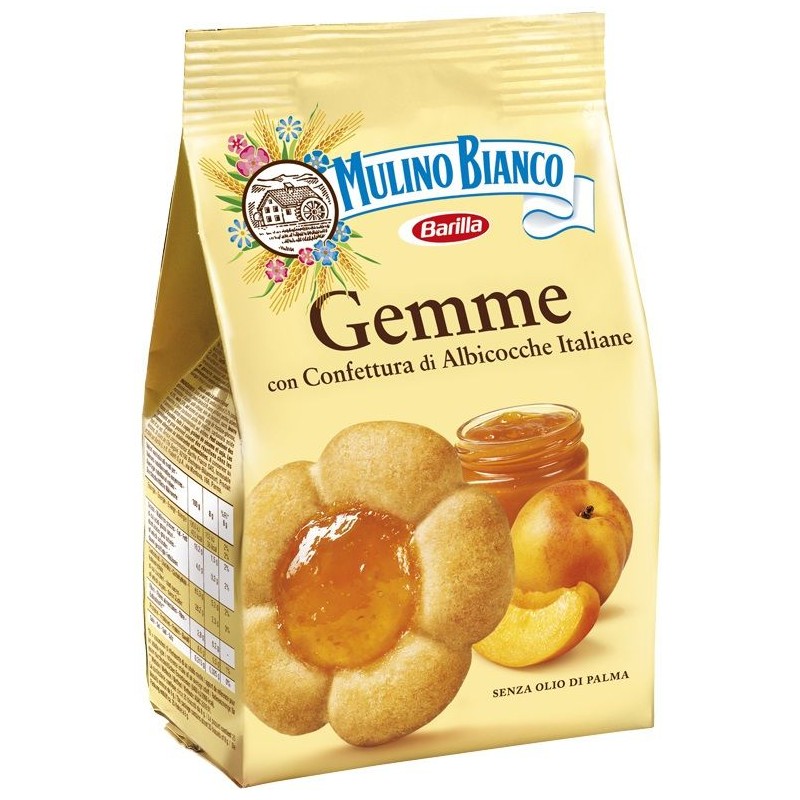 Biscotti pasticceria Mulino Bianco Gemme 200 g con confettura di albicocche italiane