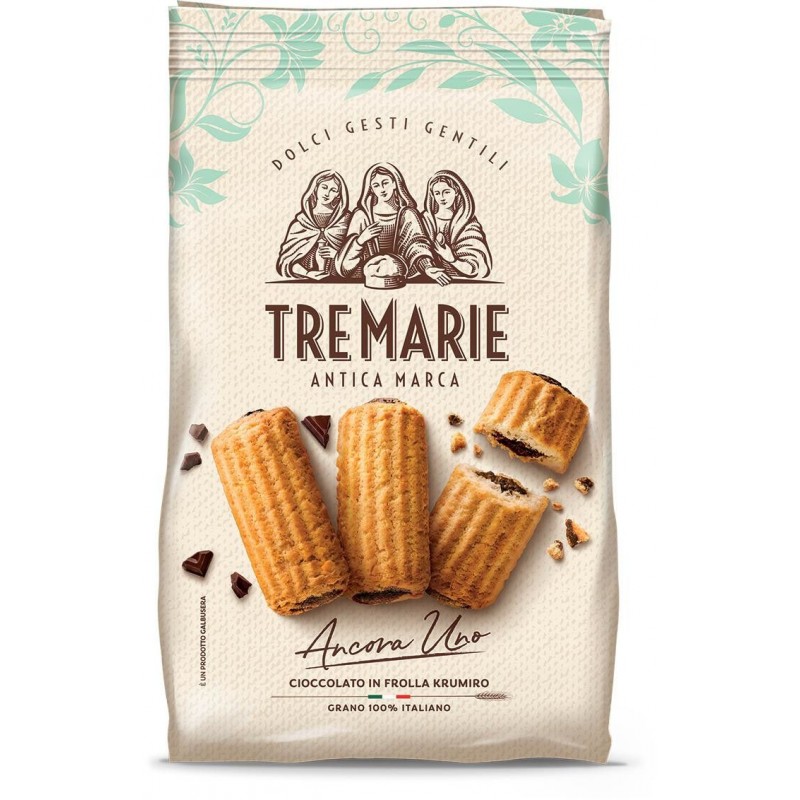 Biscotti Tre Marie Ancora Uno 315 g cioccolato in frolla krumiro con farina macinata a pietra e cioccolato croccante