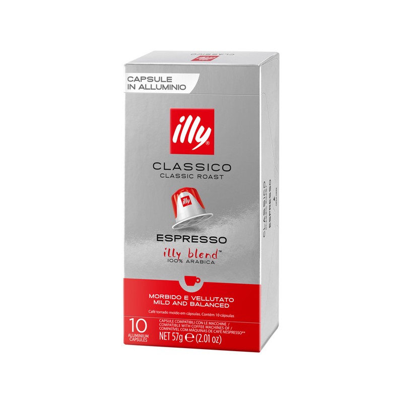 Caffè in capsule per Nespresso Illy Classico 10 pz tostatura media, rossa
