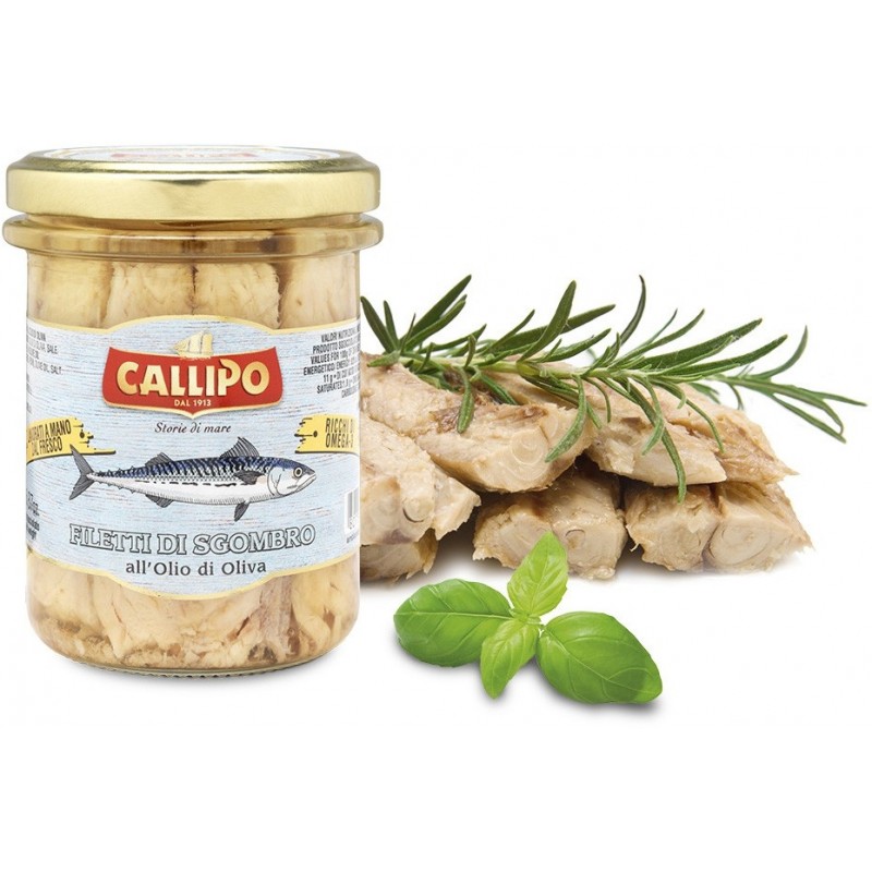 Filetti Sgombro Callipo 195 g olio di oliva vetro