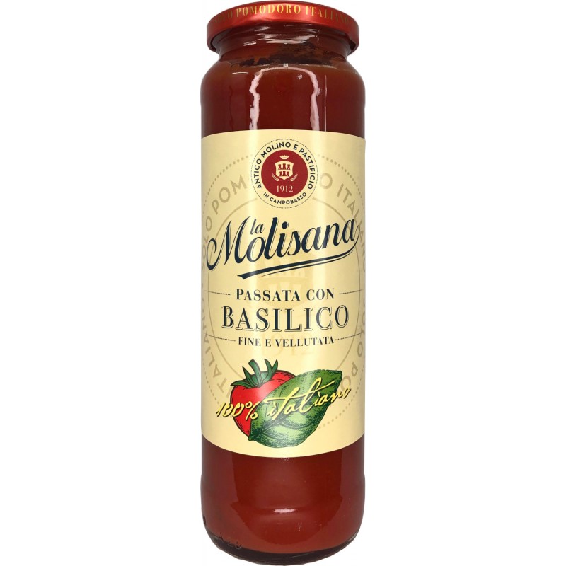Passata di pomodoro con basilico La Molisana 690 g fine e vellutata 100% italiano