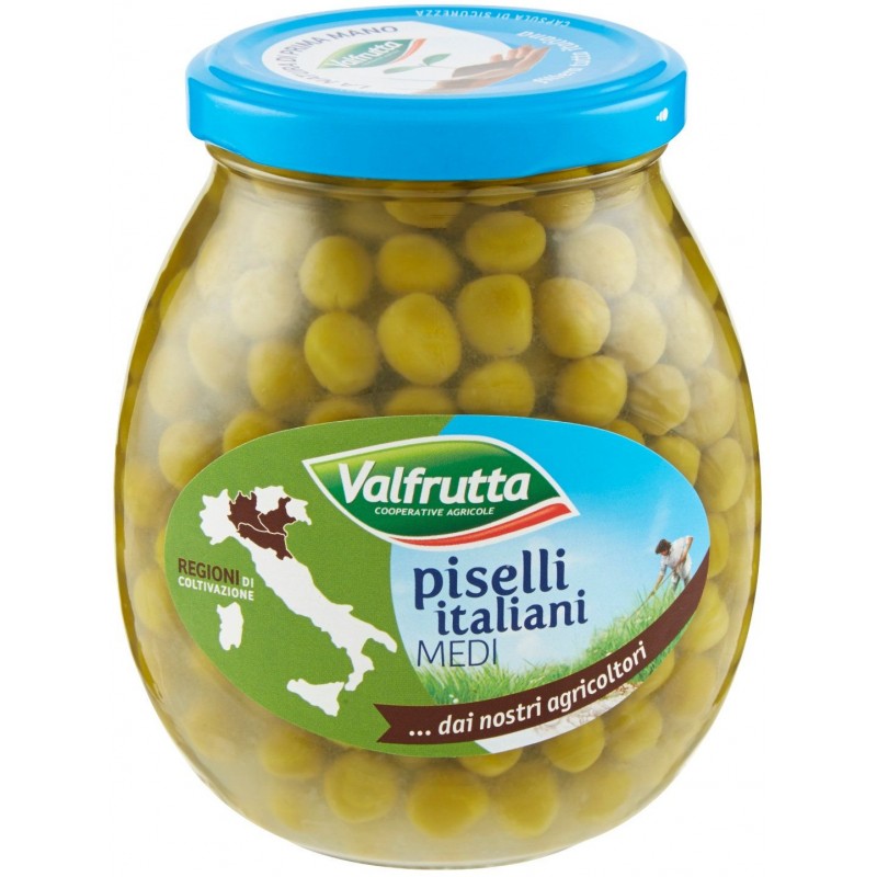 Piselli medi Valfrutta italiani 370 g vetro