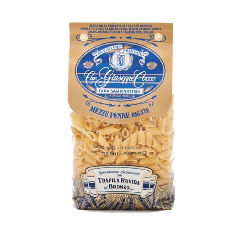 Mezze penne rigate Pastificio Cocco 500 gr pasta artigianale