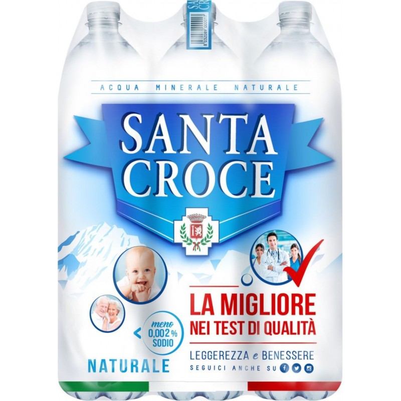 Acqua Santa Croce 1,5 L x 6 bt naturale in plastica Fonte Castellina Castel  Pizzuto PET