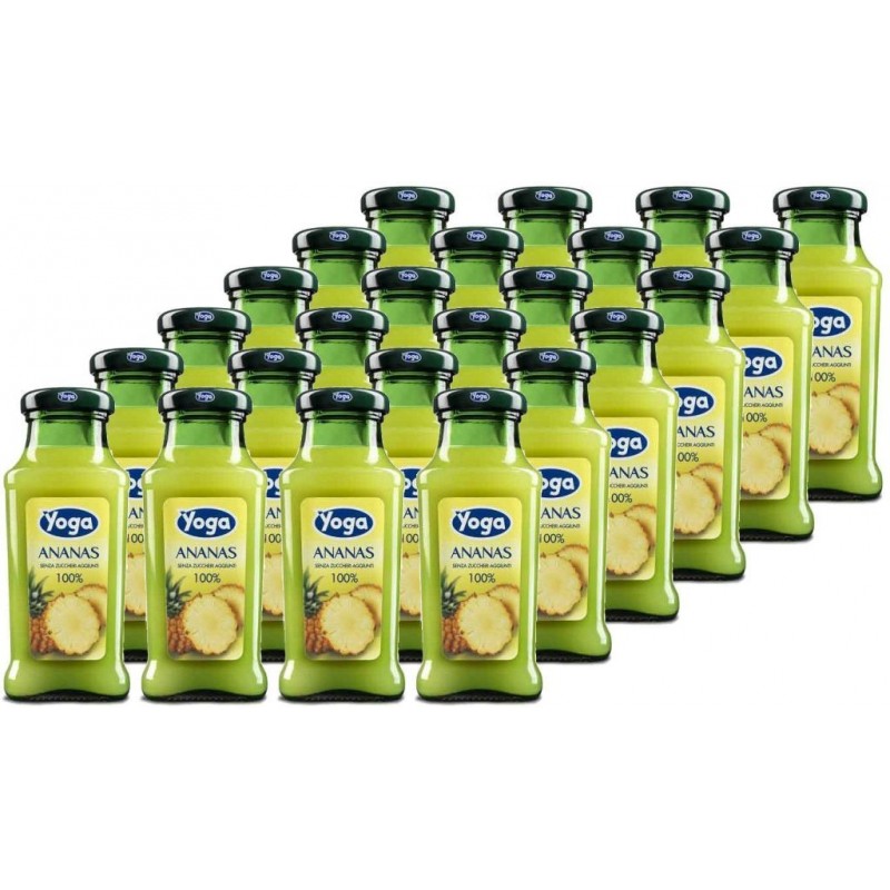 Succo di frutta Yoga Bar Classic Ananas 100% 200 ml x 24 pz in bottiglietta  di vetro a perdere VAP