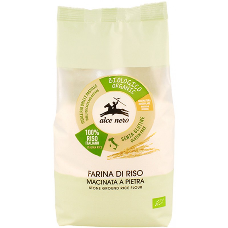 Farina di Riso Alce Nero macinata a pietra biologica 500 g