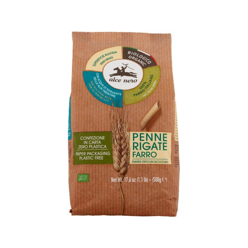 Alce Nero Penne rigate farro biologico 100% italiano 500 g