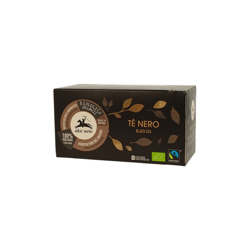 Tè nero biologico Alce Nero 20 filtri 100% Indiano 35 g