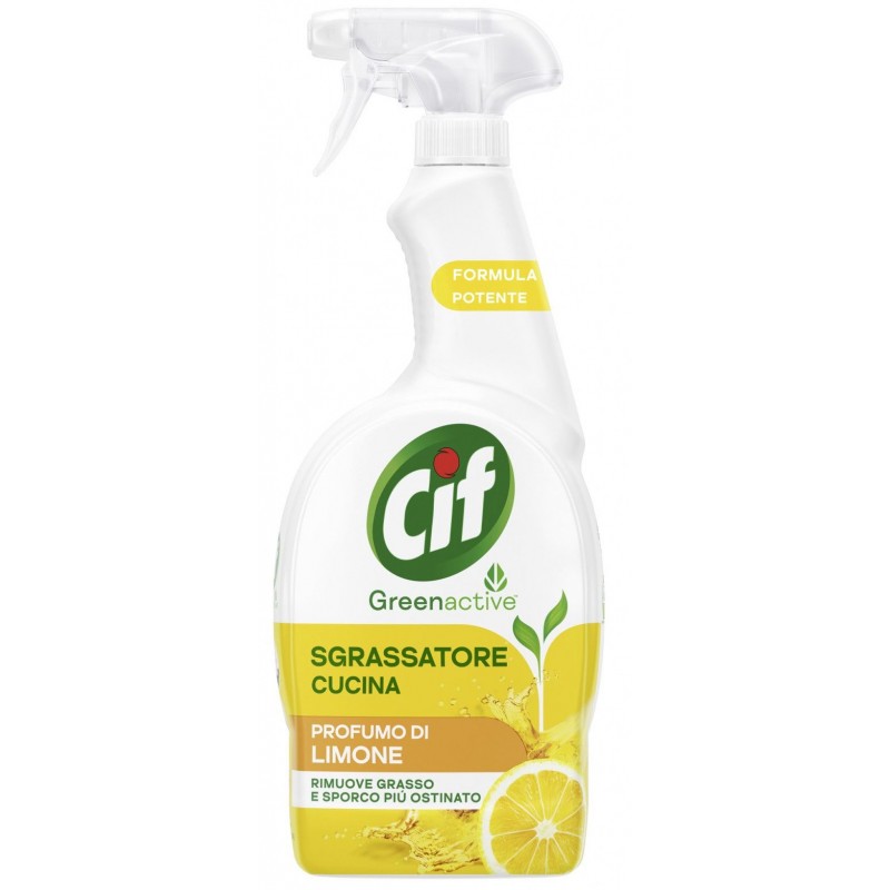Cif Green active sgrassatore cucina spray ml.650 olio essenziale di limone