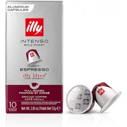 Caffè in capsule per Nespresso Iilly Intenso 10 pz tostatura forte, bordeaux