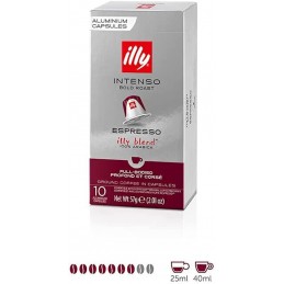 Caffè in capsule per Nespresso Iilly Intenso 10 pz tostatura forte, bordeaux