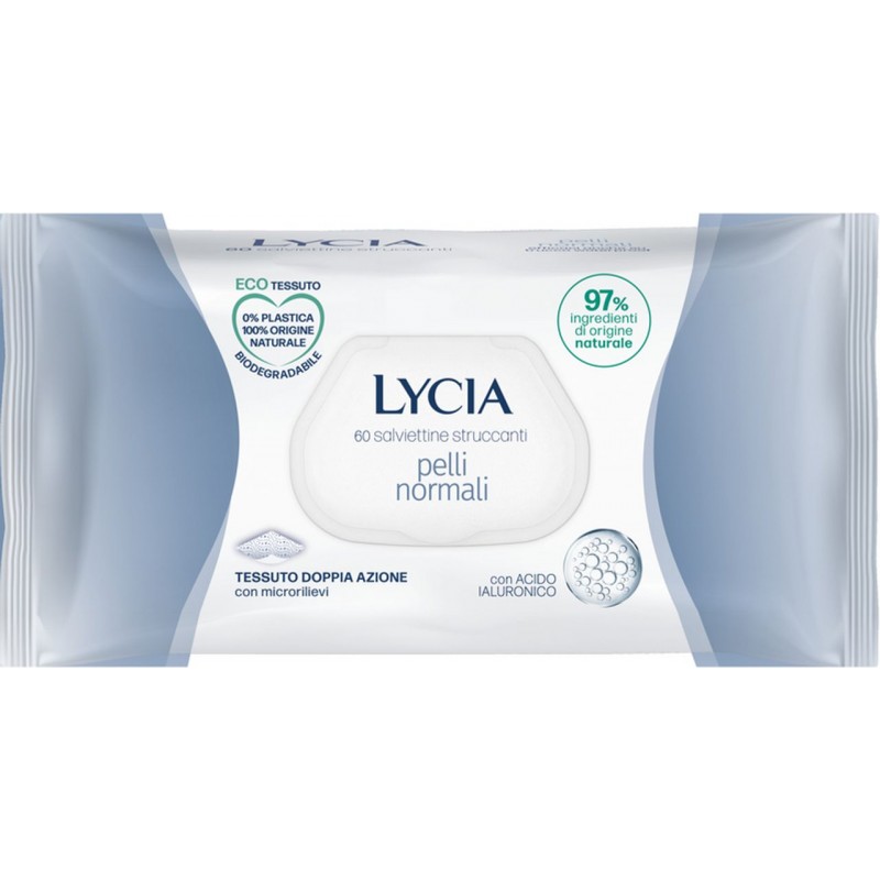 Salviette struccanti Lycia 60 pz pelli normali