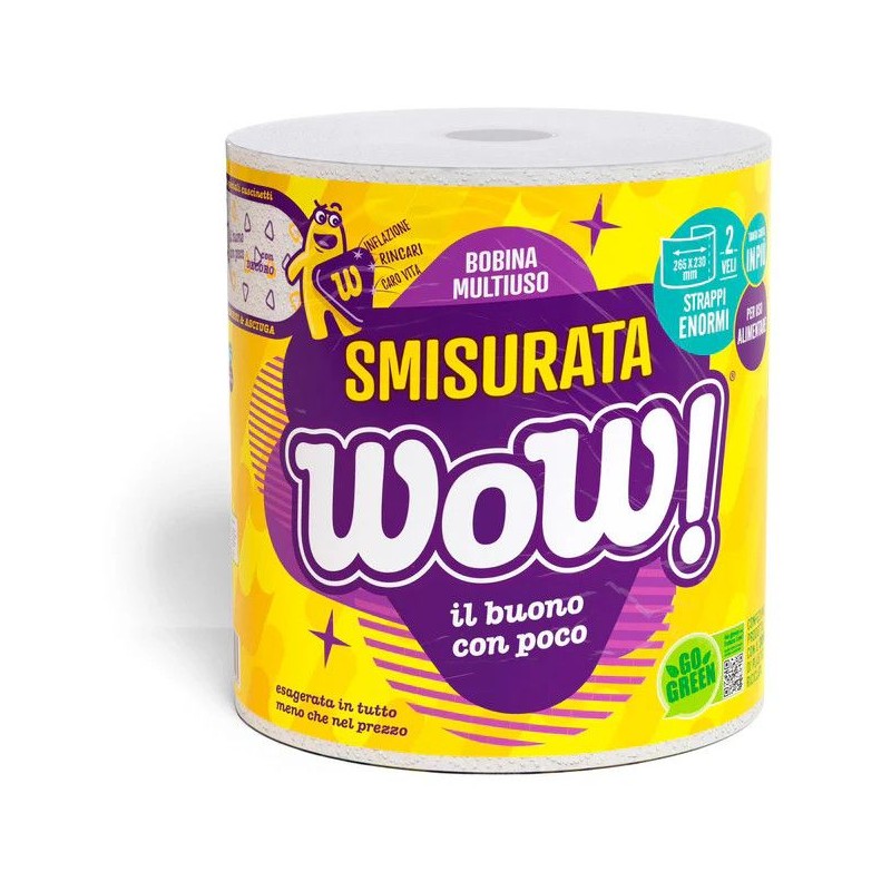Bobina Wow! Smisurata 1 rotolo 2 veli asciugatutto multiuso