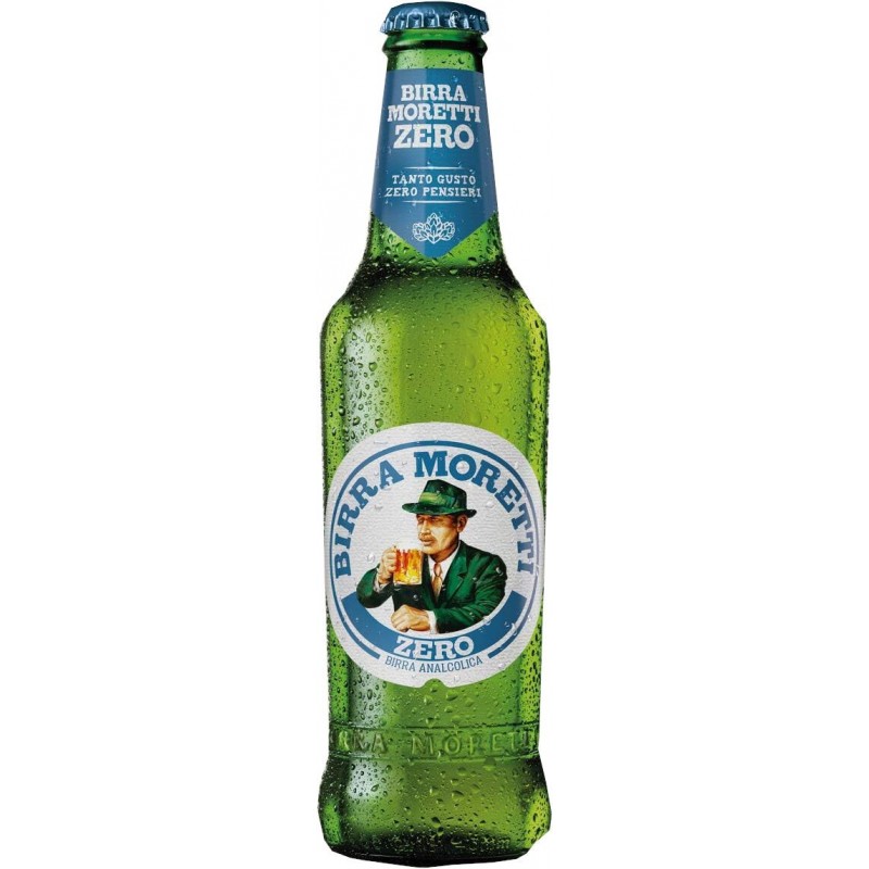 Birra Moretti 33 cl analcolica, La Zero, in bottiglietta di vetro