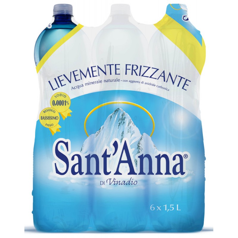 ZZZ Acqua Sant'Anna 1,5 L x 6 bt leggermente frizzante in plastica fonte  Vinadio PET