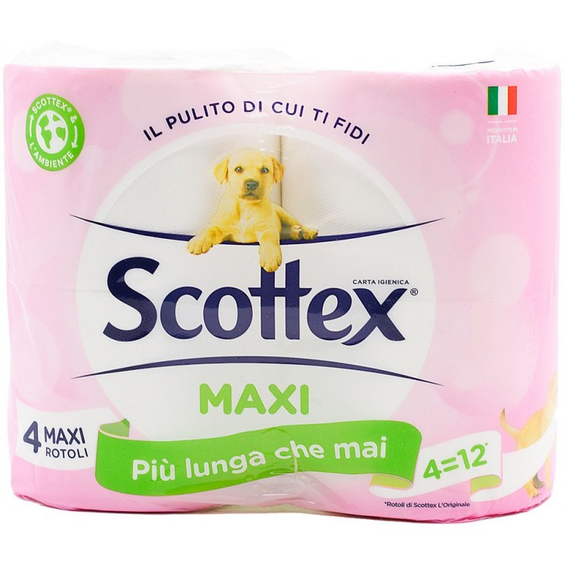 Carta igienica Scottex Pulito Originale 4 rotoli maxi XXL