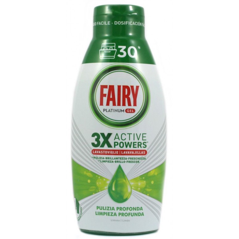 Detersivo lavastoviglie gel Fairy Platinum 504 ml 28 lavaggi pulizia profonda
