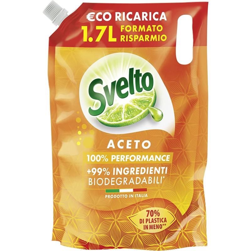 Detergente piatti Svelto Aceto 1,7 L Eco ricarica